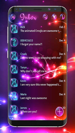 Neon light SMS theme screenshot 1