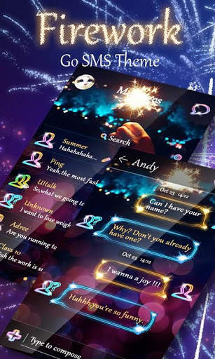 FIREWORK SMS THEME скриншот 1