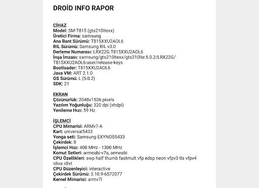 Droid Hardware Info screenshot 14