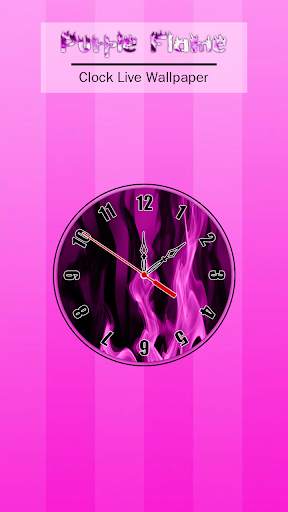 Purple Flame Clock Live Wallpaper screenshot 4