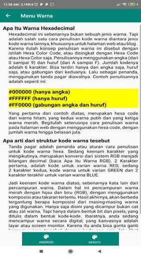 Kode Warna Pemograman screenshot 5
