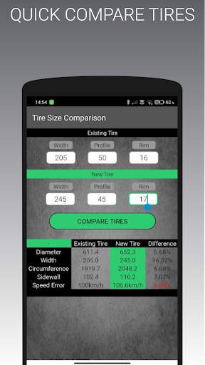 Tire Size Comparison screenshot 2