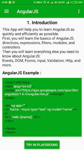 AngularJS Playground скриншот 2