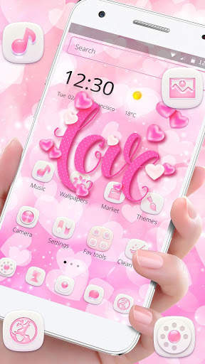 Pink Cute Love Theme screenshot 1