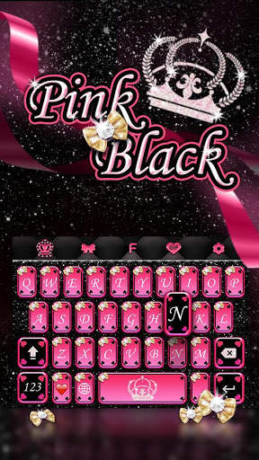 Pink Black Keyboard Theme स्क्रीनशॉट 1