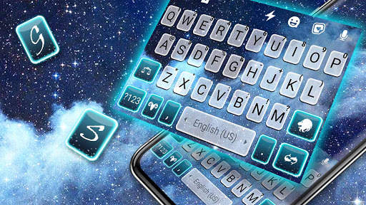 Night Sky Clouds Keyboard Background screenshot 1