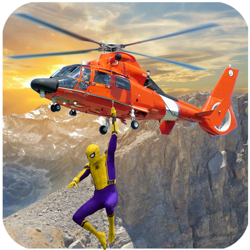 spider hero Heli Rescue-Rope super hero rescue icon