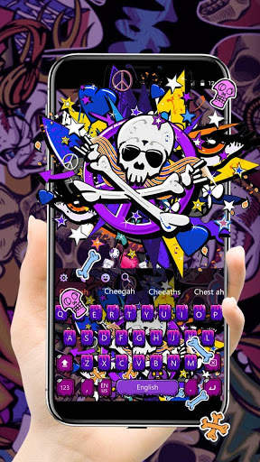 Graffiti Skull Keyboard Theme screenshot 1
