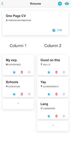 One Page CV: Create Resume PDF скриншот 6