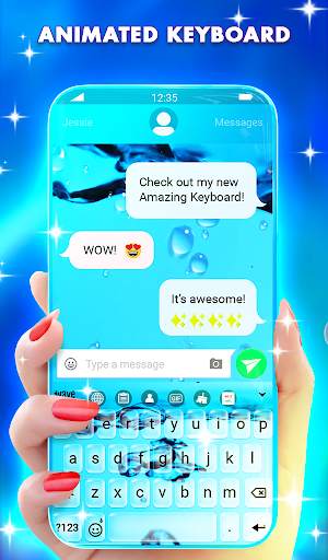 Bubbly Water Live Wallpaper & Animated Keyboard screenshot 2