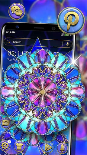 Abstract Glass Flower Launcher Theme screenshot 1