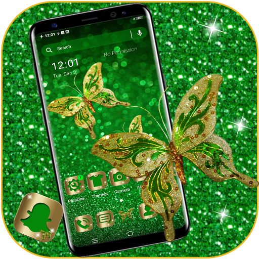 Golden Butterfly Glitter Theme icon