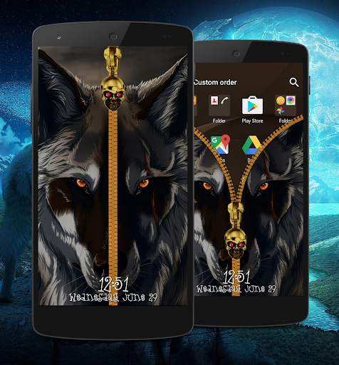 Wolf Zipper Lock Screen 5 تصوير الشاشة
