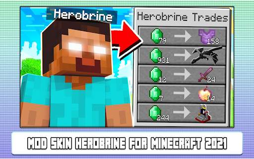 Mod Skin Herobrine for Minecraft screenshot 1