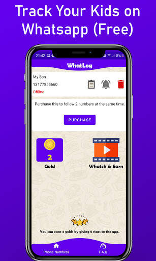 Whatlog - Free Whatsapp Tracker - Last Seen screenshot 1