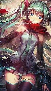 Miku Anime Vocal Lock Screen 4 تصوير الشاشة
