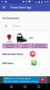 Travelling Alarm App screenshot 1