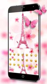 Theme Pink Eiffel Keyboard screenshot 2