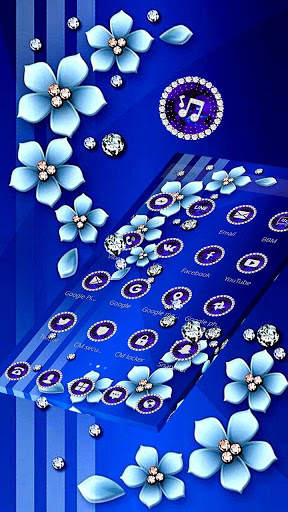 Blue Flower Glitter Diamond Business Theme screenshot 2