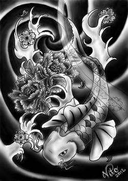 Koi Fish TattooDesingWallpaper 6 تصوير الشاشة