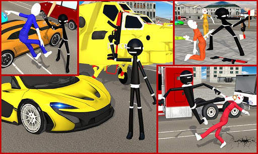 Stickman Street Fighter:Miami City Crime Simulator screenshot 1