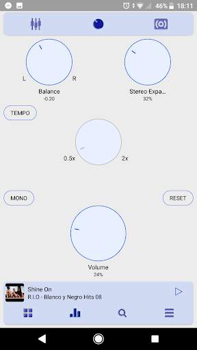Poweramp v3 skin blue light screenshot 5