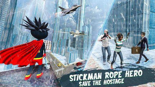 Flying Rope Hero Stickman Game - Grand Crime City स्क्रीनशॉट 4