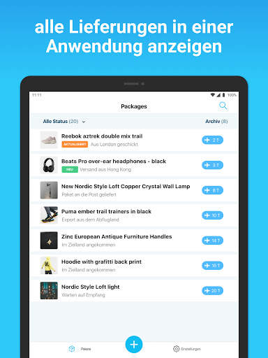 Sendungsverfolgung - DHL, Hermes, DPD, UPS, GLS screenshot 2