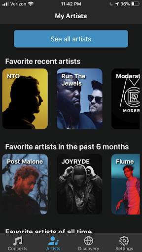 My Spotify Artists screenshot 4