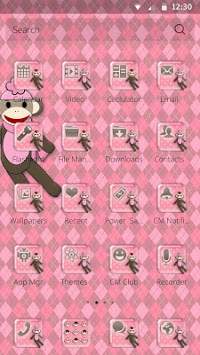 Pink Sock Monkey CM Launcher screenshot 3