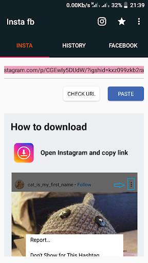 Video & Photo Downloader for Instagram & Facebook screenshot 1