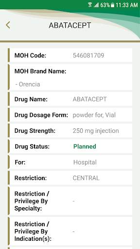 MOH Formulary screenshot 6