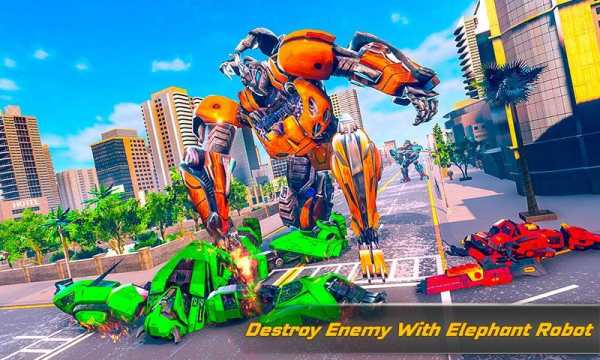 Flying Elephant Robot Car Game - Car Robot War screenshot 4