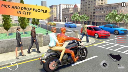 Superhero Bike Taxi Simulator: Bike Driving Games screenshot 1