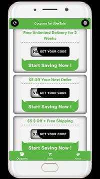 Coupons for Uber Eats - Food Delivery screenshot 2