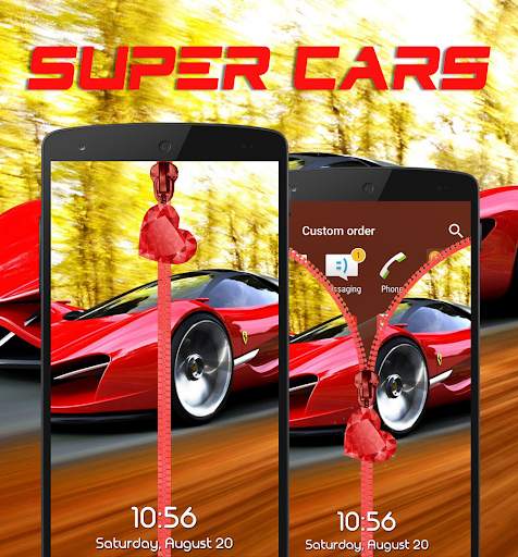 Super Cars Zipper Lock Screen screenshot 1