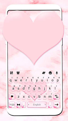Pink Marble Heart Keyboard Theme screenshot 1