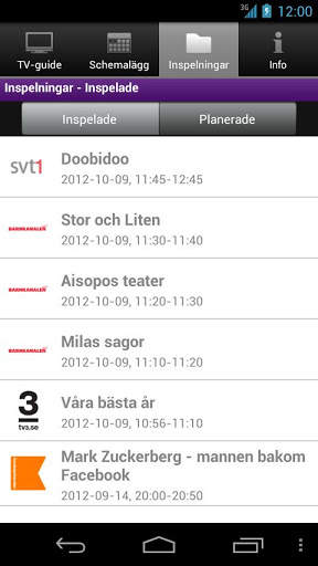 Spela in - Telia tv-box schemalägg och spela in screenshot 4