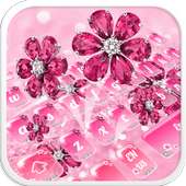 Pink Diamond Flower Keyboard on 9Apps