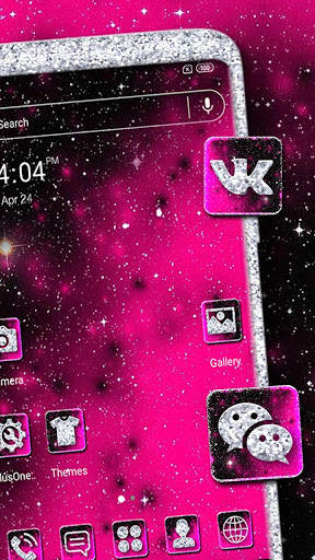Black Pink Glitter Launcher Themes screenshot 1