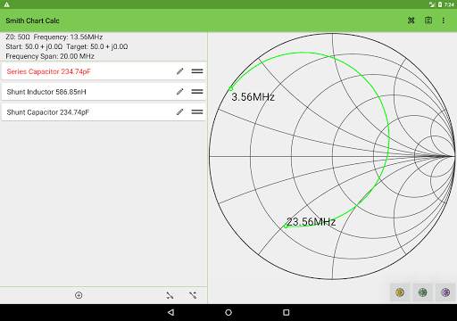 Smith Chart Matching Calc 6 تصوير الشاشة