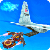 Flying Police Bike Robot Transport : Parking Games icon