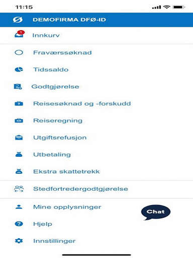 DFØ selvbetjening screenshot 1