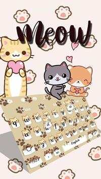Kawaii Cartoon Cat Keyboard Theme Sweet Little Kit screenshot 1