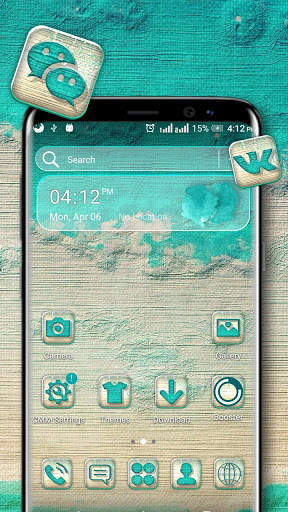 Khadi Texture Aqua Launcher Theme screenshot 1