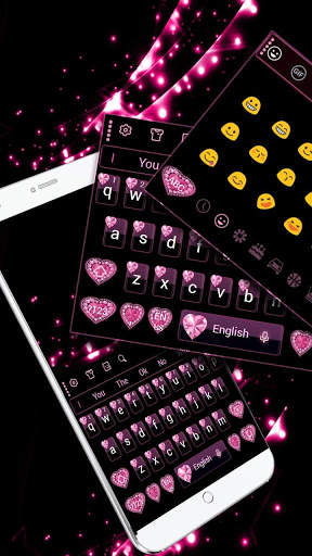 Pink Heart Diamond Keyboard screenshot 1