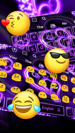 Neon Love Heart Keyboard screenshot 3