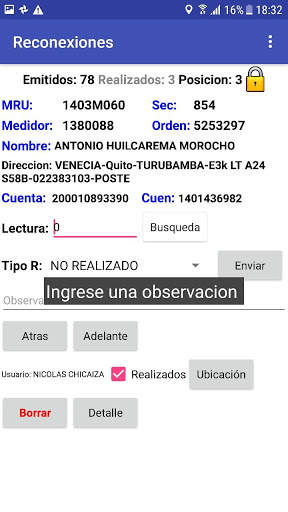 Sistema para Reconexiones SAP 7 تصوير الشاشة