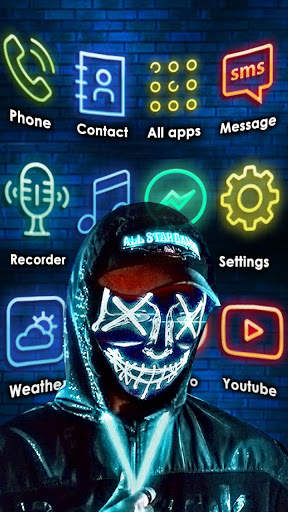 Neon, Mask, Man Themes, Live Wallpaper screenshot 2