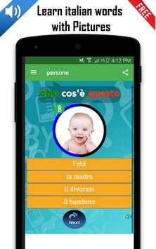Learn italian words with Pictures screenshot 1